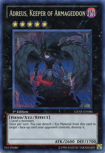 Adreus, Keeper of Armageddon [GENF-EN086] Secret Rare | Jomio and Rueliete's Cards and Comics