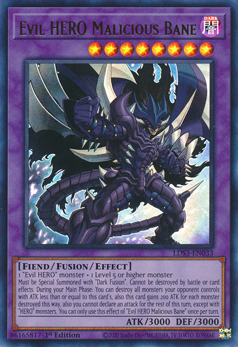 Evil HERO Malicious Bane [LDS3-EN033] Ultra Rare | Jomio and Rueliete's Cards and Comics