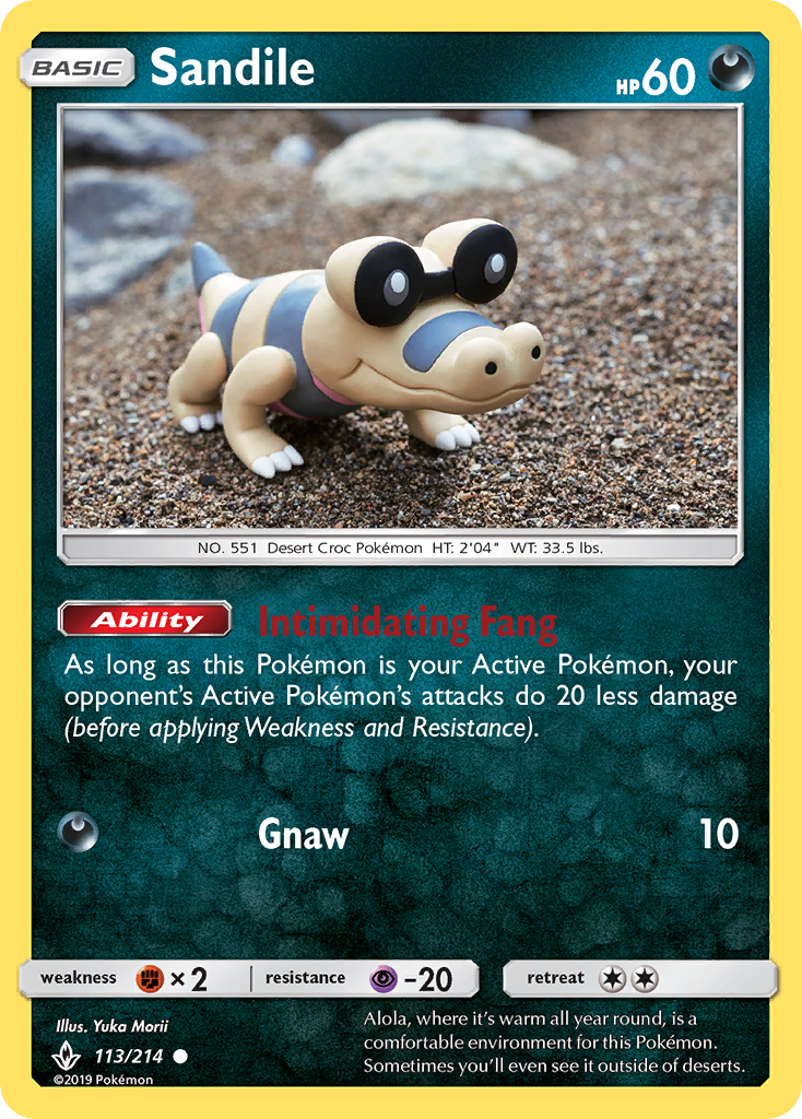 Sandile (113/214) [Sun & Moon: Unbroken Bonds] | Jomio and Rueliete's Cards and Comics