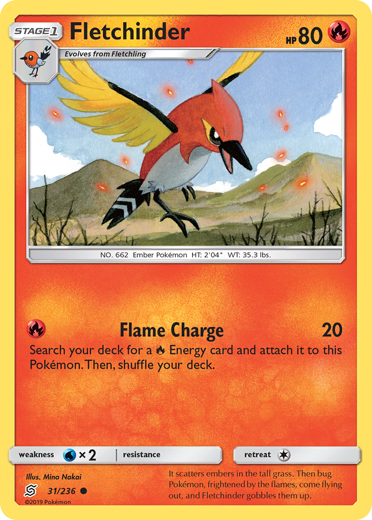 Fletchinder (31/236) [Sun & Moon: Unified Minds] | Jomio and Rueliete's Cards and Comics