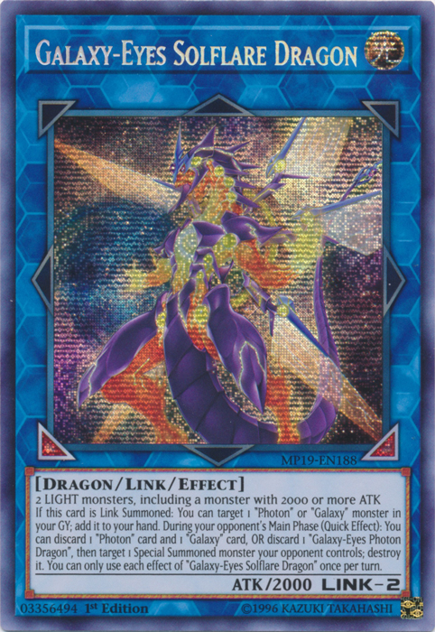 Galaxy-Eyes Solflare Dragon [MP19-EN188] Prismatic Secret Rare | Jomio and Rueliete's Cards and Comics
