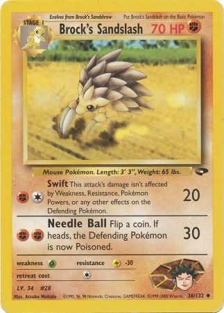 Brock's Sandslash (36/132) [Gym Challenge Unlimited] | Jomio and Rueliete's Cards and Comics