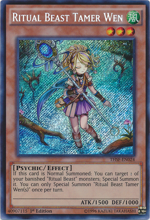 Ritual Beast Tamer Wen [THSF-EN024] Secret Rare | Jomio and Rueliete's Cards and Comics