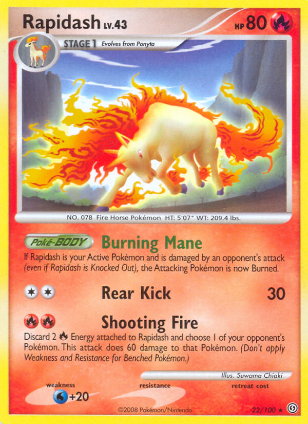 Rapidash (22/100) [Diamond & Pearl: Stormfront] | Jomio and Rueliete's Cards and Comics