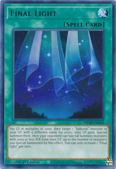 Final Light [MP20-EN045] Rare | Jomio and Rueliete's Cards and Comics