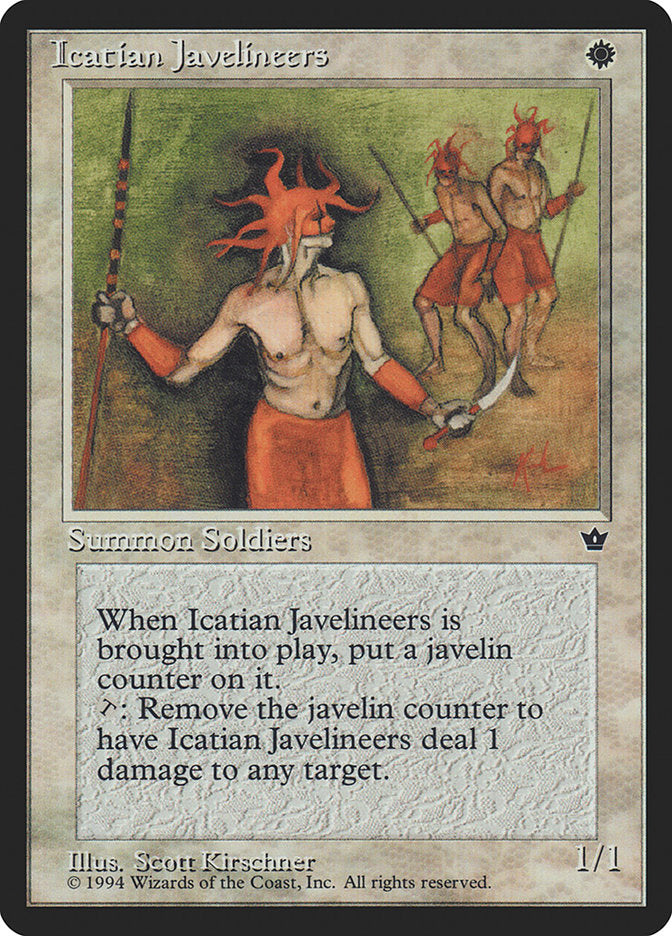 Icatian Javelineers (Scott Kirschner) [Fallen Empires] | Jomio and Rueliete's Cards and Comics