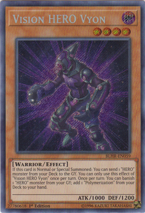 Vision HERO Vyon [BLHR-EN059] Secret Rare | Jomio and Rueliete's Cards and Comics