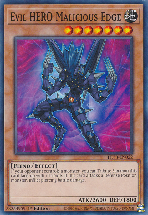 Evil HERO Malicious Edge [LDS3-EN022] Common | Jomio and Rueliete's Cards and Comics