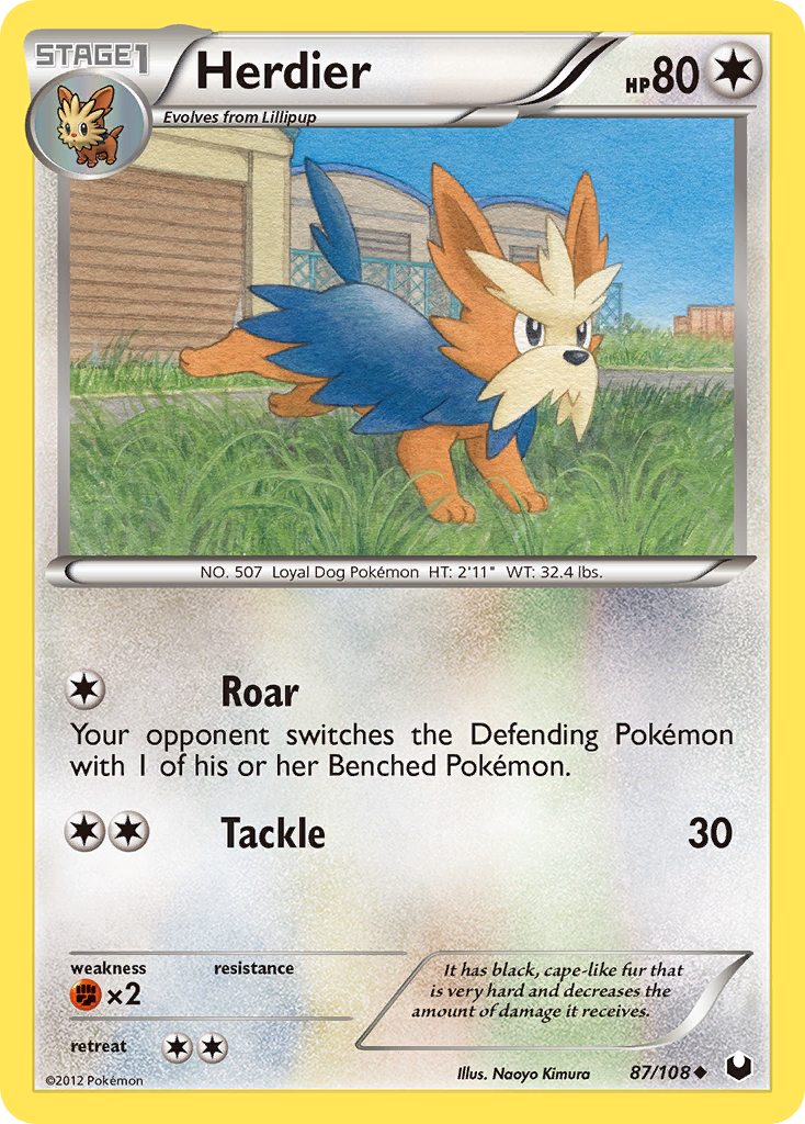 Herdier (87/108) [Black & White: Dark Explorers] | Jomio and Rueliete's Cards and Comics