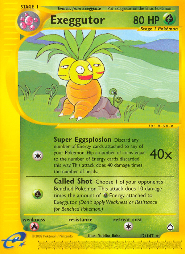Exeggutor (12/147) [Aquapolis] | Jomio and Rueliete's Cards and Comics