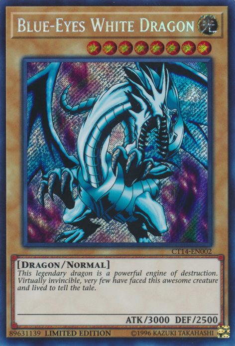 Blue-Eyes White Dragon [CT14-EN002] Secret Rare | Jomio and Rueliete's Cards and Comics