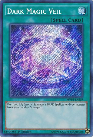 Dark Magic Veil [MVP1-ENS19] Secret Rare | Jomio and Rueliete's Cards and Comics