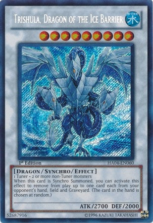 Trishula, Dragon of the Ice Barrier [HA04-EN060] Secret Rare | Jomio and Rueliete's Cards and Comics
