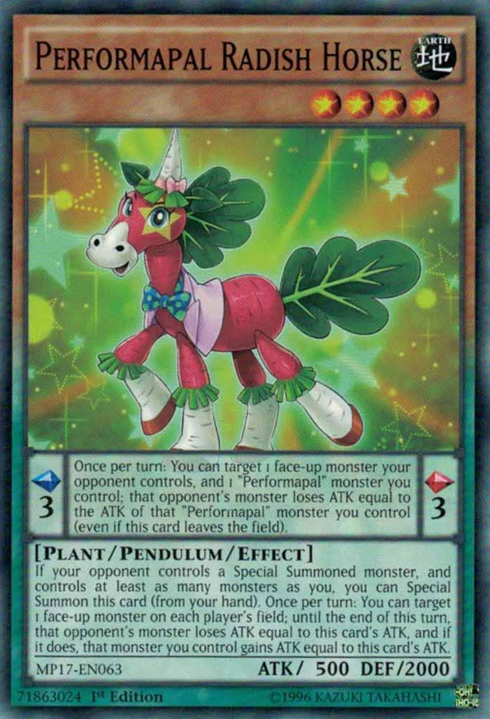 Performapal Radish Horse [MP17-EN063] Common | Jomio and Rueliete's Cards and Comics