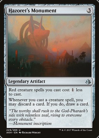 Hazoret's Monument [Amonkhet] | Jomio and Rueliete's Cards and Comics