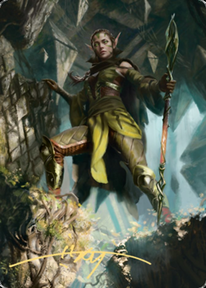 Nissa of Shadowed Boughs 1 Art Card (Gold-Stamped Signature) [Zendikar Rising Art Series] | Jomio and Rueliete's Cards and Comics