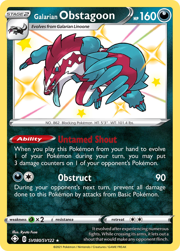 Galarian Obstagoon (SV080/SV122) [Sword & Shield: Shining Fates] | Jomio and Rueliete's Cards and Comics