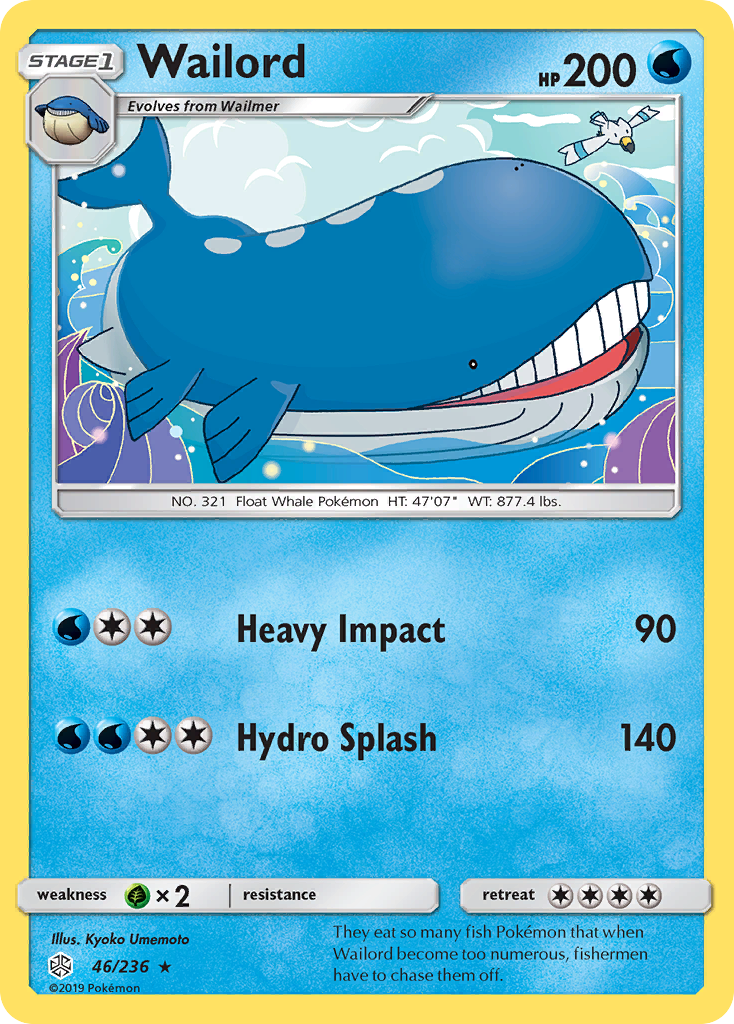 Wailord (46/236) [Sun & Moon: Cosmic Eclipse] | Jomio and Rueliete's Cards and Comics