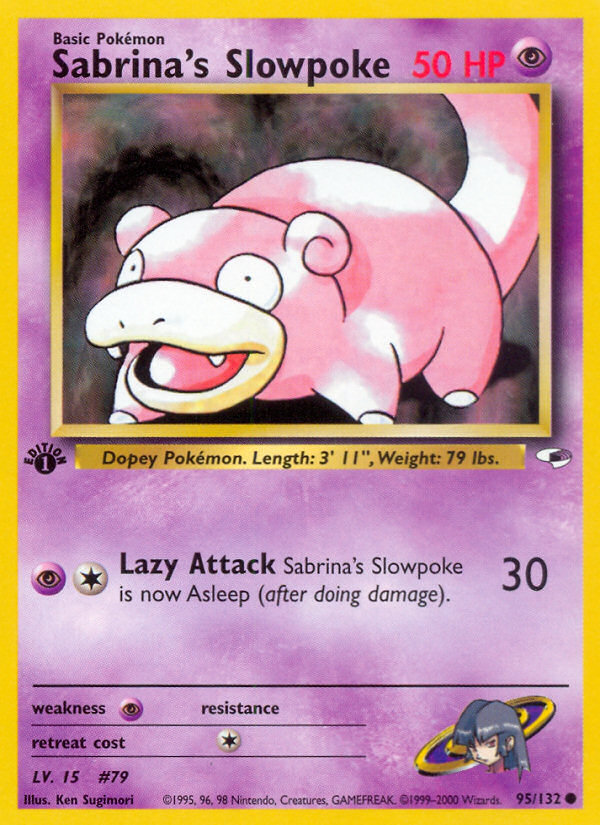 Sabrina's Slowpoke (95/132) [Gym Heroes 1st Edition] | Jomio and Rueliete's Cards and Comics