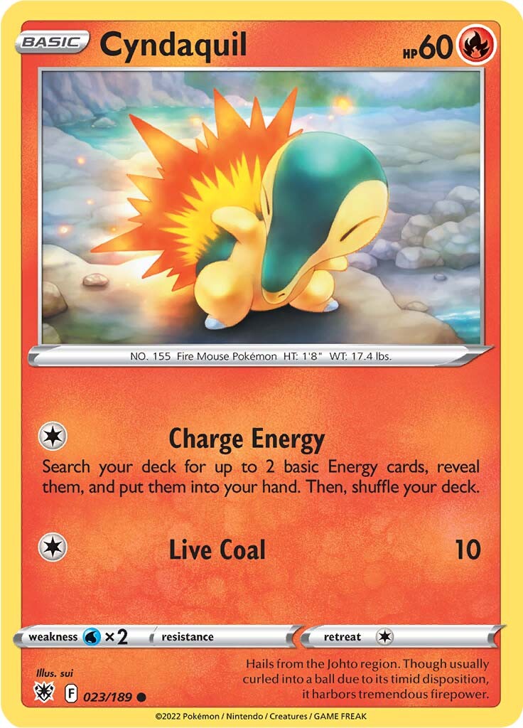 Cyndaquil (023/189) [Sword & Shield: Astral Radiance] | Jomio and Rueliete's Cards and Comics