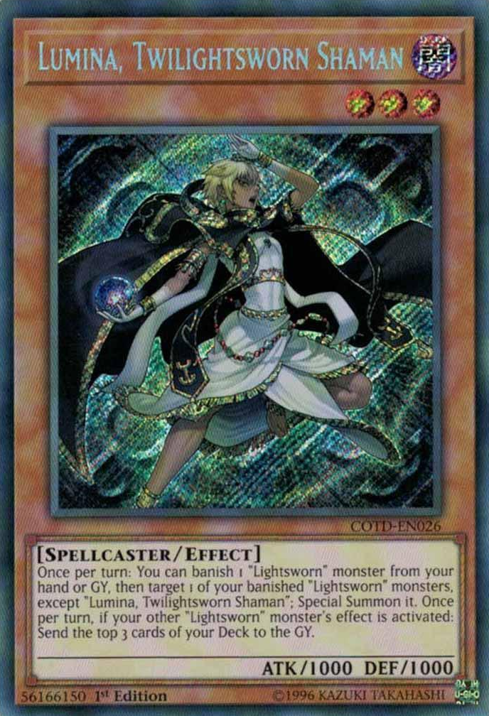Lumina, Twilightsworn Shaman [COTD-EN026] Secret Rare | Jomio and Rueliete's Cards and Comics