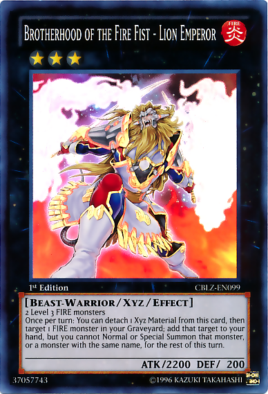 Brotherhood of the Fire Fist - Lion Emperor [CBLZ-EN099] Super Rare | Jomio and Rueliete's Cards and Comics