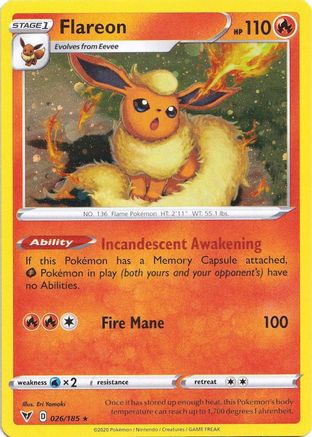 Flareon (026/185) (Cosmos Holo) [Sword & Shield: Vivid Voltage] | Jomio and Rueliete's Cards and Comics