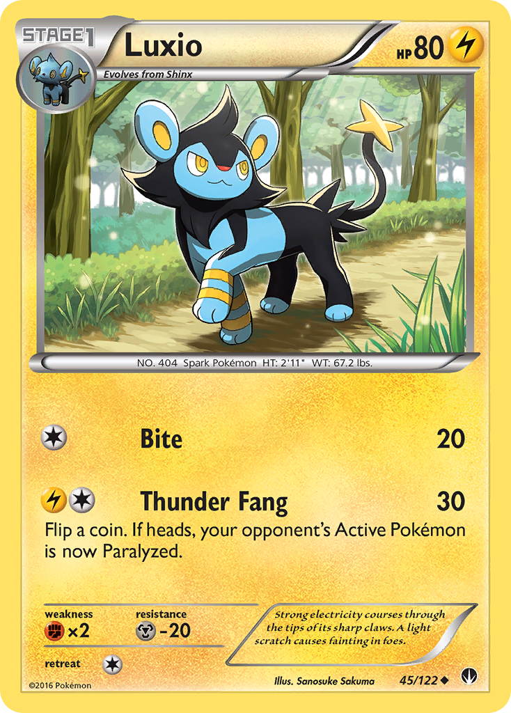 Luxio (45/122) [XY: BREAKpoint] | Jomio and Rueliete's Cards and Comics