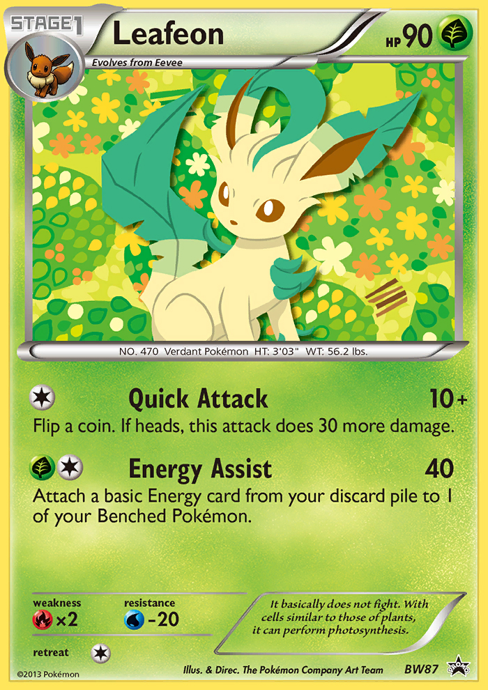 Leafeon (BW87) [Black & White: Black Star Promos] | Jomio and Rueliete's Cards and Comics