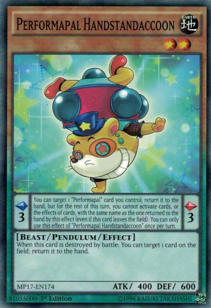 Performapal Handstandaccoon [MP17-EN174] Common | Jomio and Rueliete's Cards and Comics