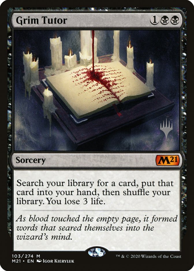 Grim Tutor (Promo Pack) [Core Set 2021 Promos] | Jomio and Rueliete's Cards and Comics