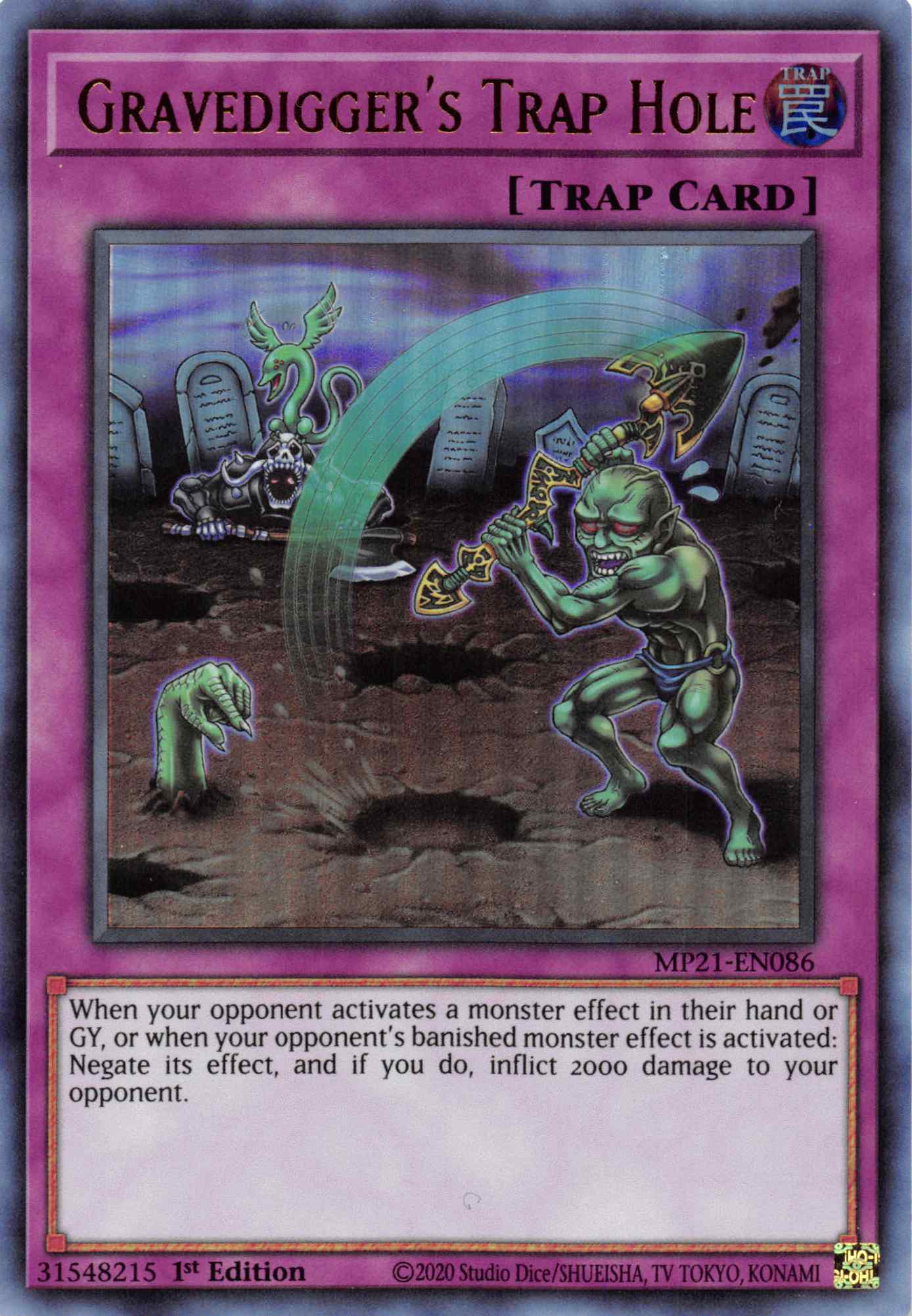 Gravedigger's Trap Hole [MP21-EN086] Ultra Rare | Jomio and Rueliete's Cards and Comics