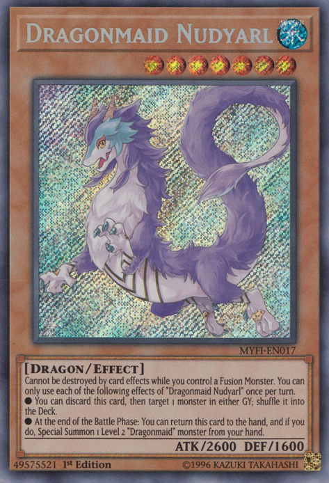 Dragonmaid Nudyarl [MYFI-EN017] Secret Rare | Jomio and Rueliete's Cards and Comics