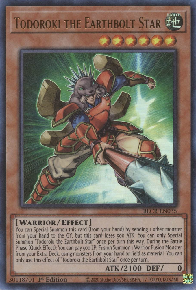 Todoroki the Earthbolt Star [BLCR-EN035] Ultra Rare | Jomio and Rueliete's Cards and Comics