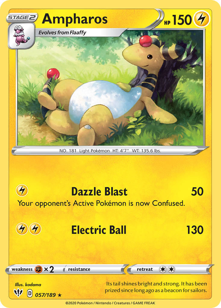 Ampharos (057/189) [Sword & Shield: Darkness Ablaze] | Jomio and Rueliete's Cards and Comics