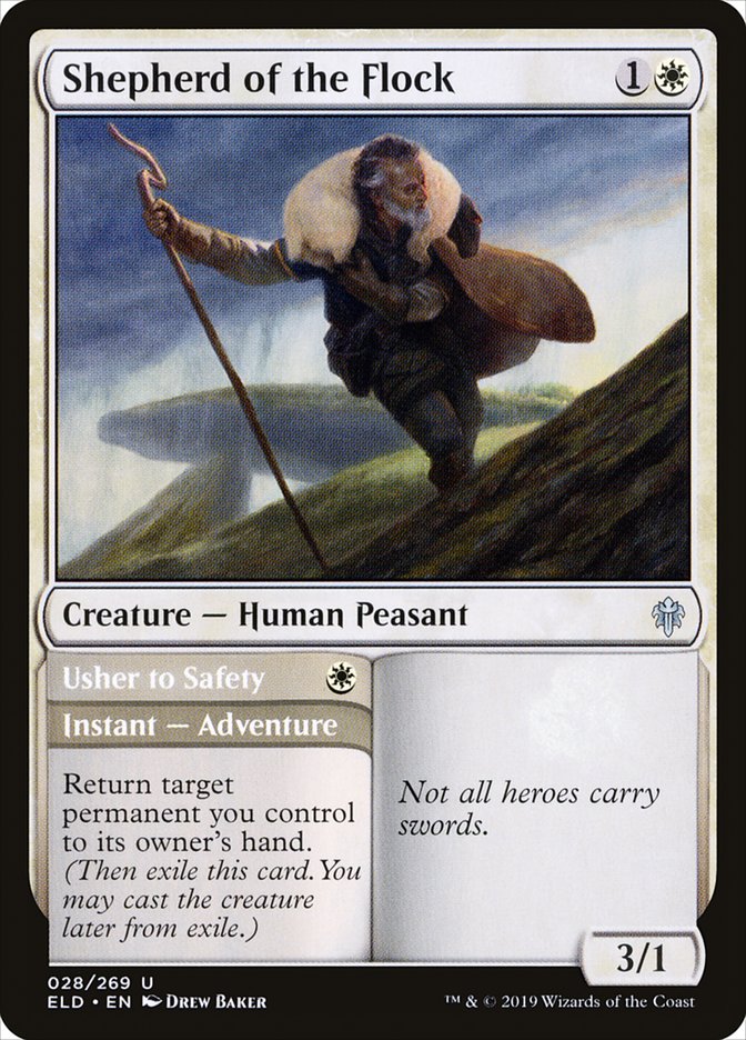Shepherd of the Flock // Usher to Safety [Throne of Eldraine] | Jomio and Rueliete's Cards and Comics