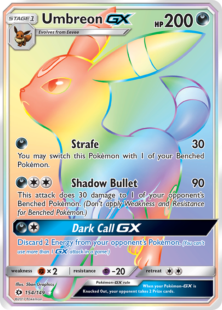 Umbreon GX (154/149) [Sun & Moon: Base Set] | Jomio and Rueliete's Cards and Comics