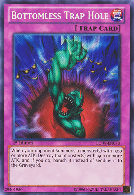 Bottomless Trap Hole [LCJW-EN078] Secret Rare | Jomio and Rueliete's Cards and Comics