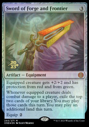 Sword of Forge and Frontier [Phyrexia: All Will Be One Prerelease Promos] | Jomio and Rueliete's Cards and Comics