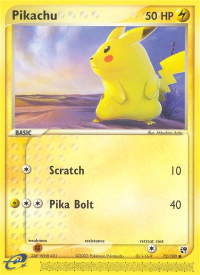Pikachu (72/100) [EX: Sandstorm] | Jomio and Rueliete's Cards and Comics