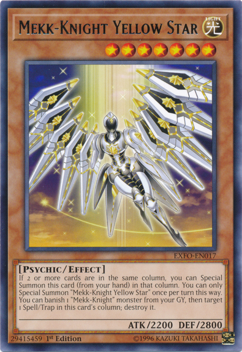 Mekk-Knight Yellow Star [EXFO-EN017] Rare | Jomio and Rueliete's Cards and Comics