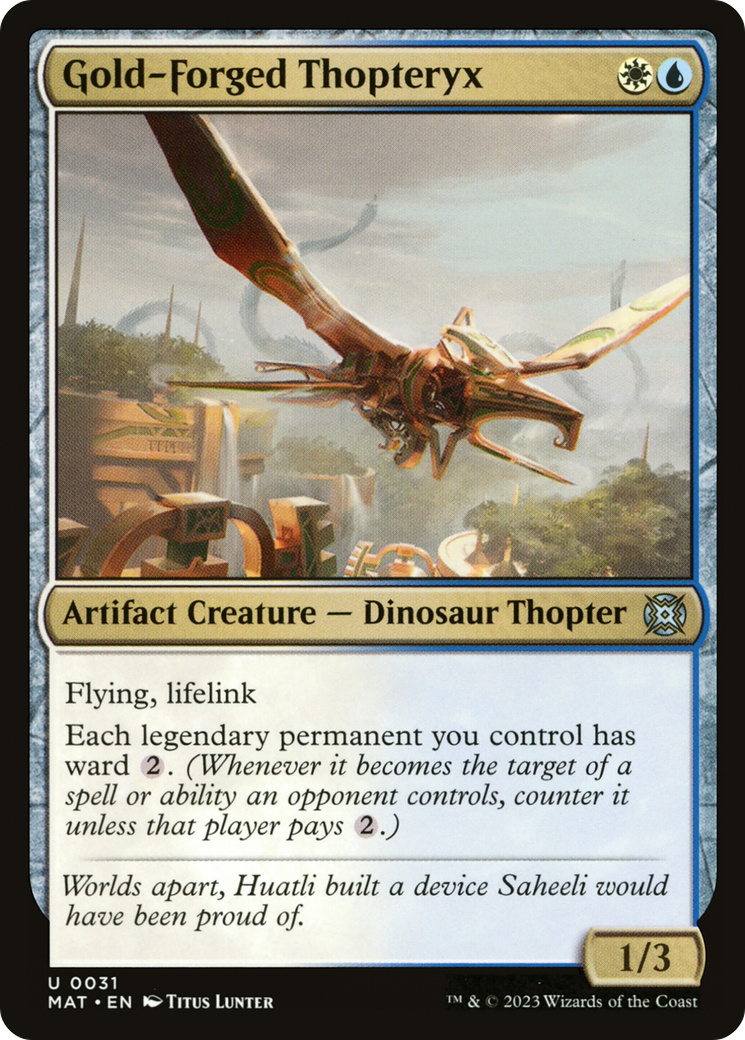 Gold-Forged Thopteryx [March of the Machine: The Aftermath] | Jomio and Rueliete's Cards and Comics