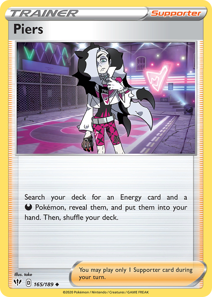 Piers (165/189) [Sword & Shield: Darkness Ablaze] | Jomio and Rueliete's Cards and Comics