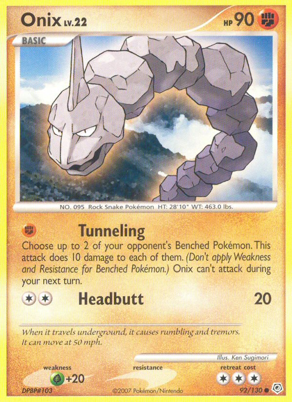 Onix (92/130) [Diamond & Pearl: Base Set] | Jomio and Rueliete's Cards and Comics