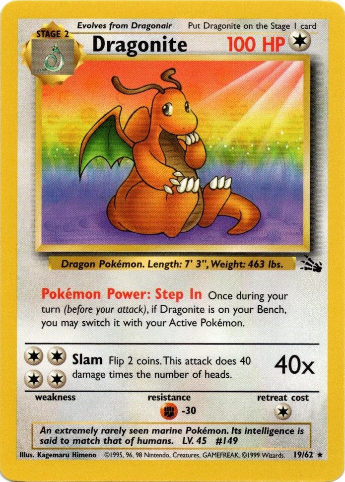 Dragonite (19/62) [Fossil Unlimited] | Jomio and Rueliete's Cards and Comics