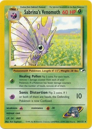 Sabrina's Venomoth (34/132) [Gym Heroes Unlimited] | Jomio and Rueliete's Cards and Comics