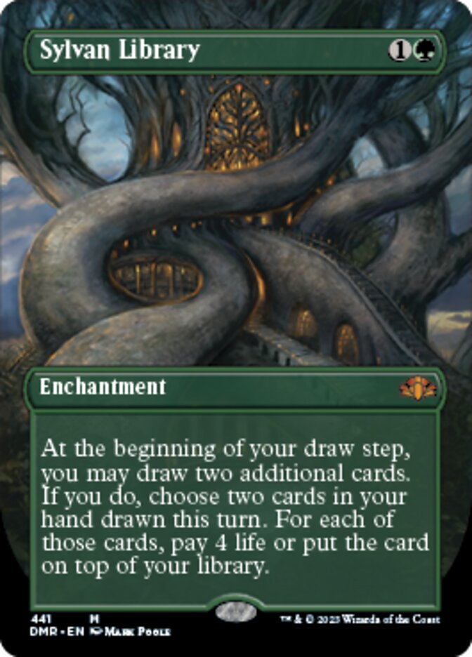 Sylvan Library (Borderless Alternate Art) [Dominaria Remastered] | Jomio and Rueliete's Cards and Comics