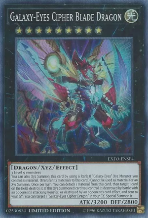 Galaxy-Eyes Cipher Blade Dragon [EXFO-ENSE4] Super Rare | Jomio and Rueliete's Cards and Comics