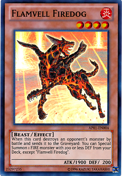 Flamvell Firedog [AP01-EN004] Super Rare | Jomio and Rueliete's Cards and Comics