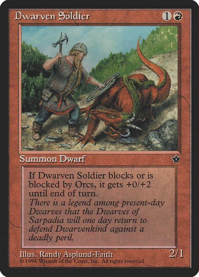 Dwarven Soldier (Randy Asplund-Faith) [Fallen Empires] | Jomio and Rueliete's Cards and Comics